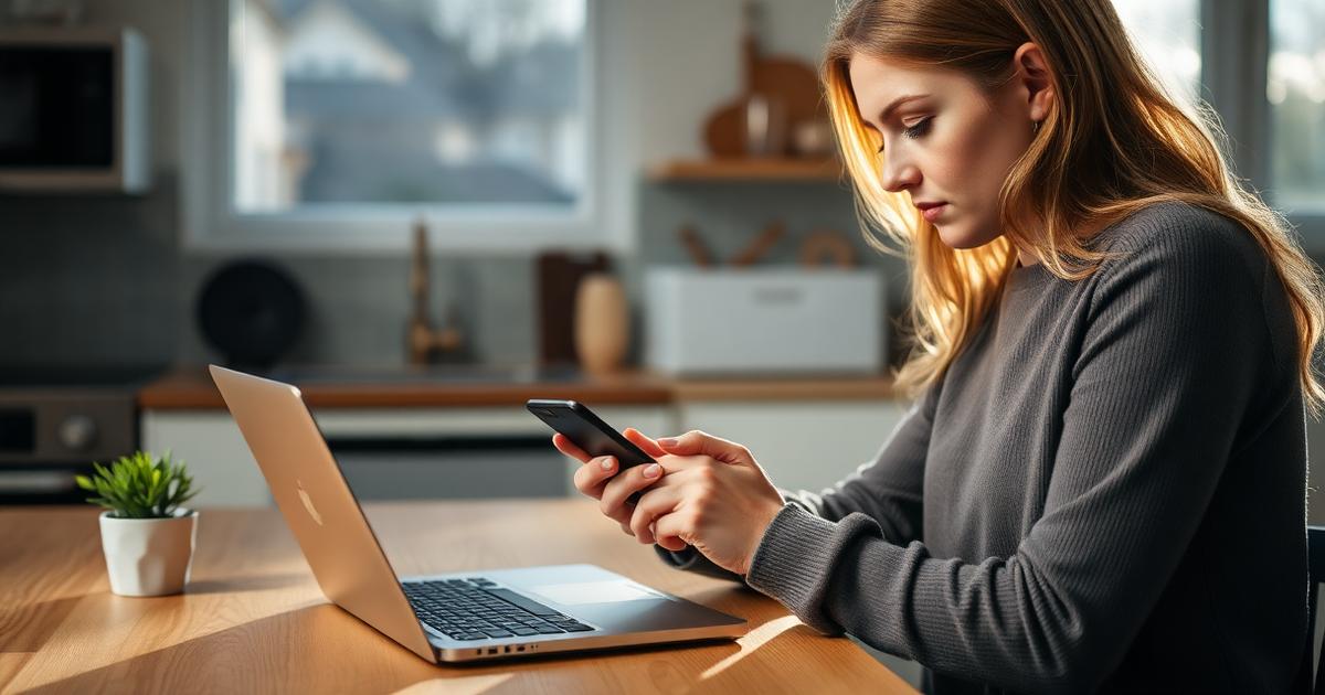 Personne vérifiant les conditions d'éligibilité au Flexi-job sur son téléphone