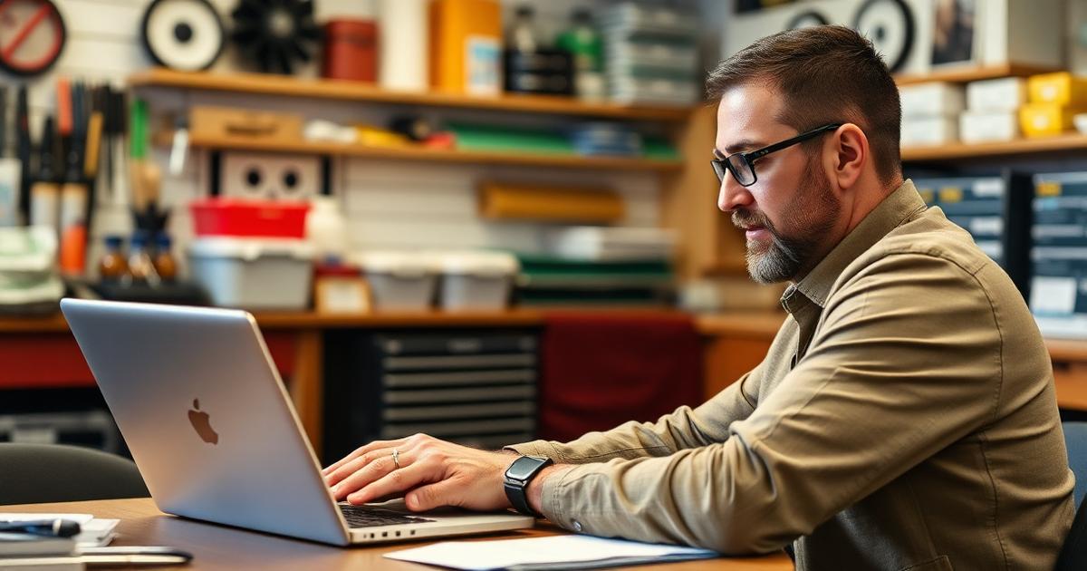 Commerçant belge calculant le coût employeur d'un Flexi-jobber sur son ordinateur
